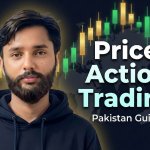 Price action trading Pakistan with candlestick chart, support resistance levels, and Pakistani trader learning technical analysis.