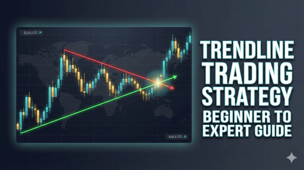 trendline trading strategy chart with uptrend and downtrend lines