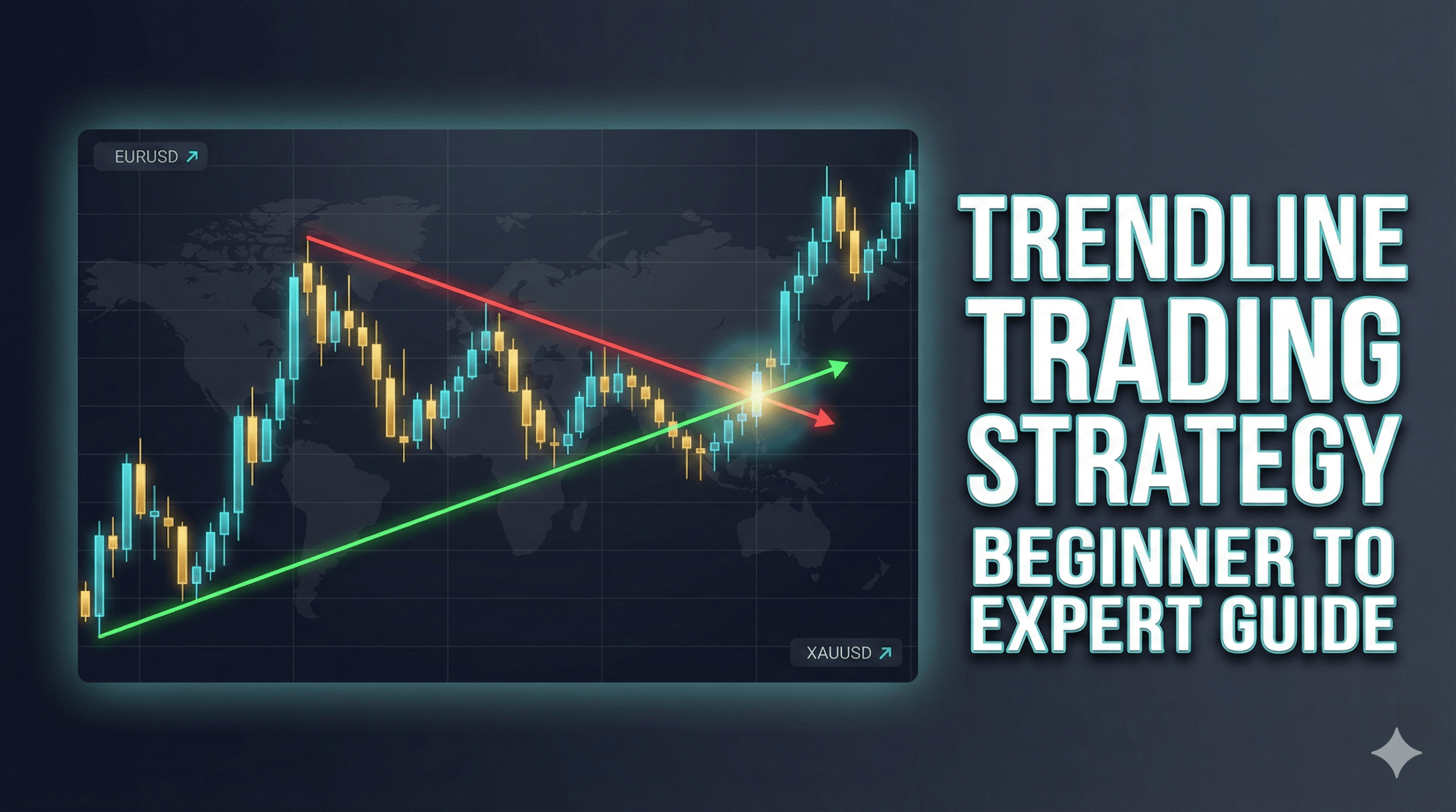 trendline trading strategy chart with uptrend and downtrend lines